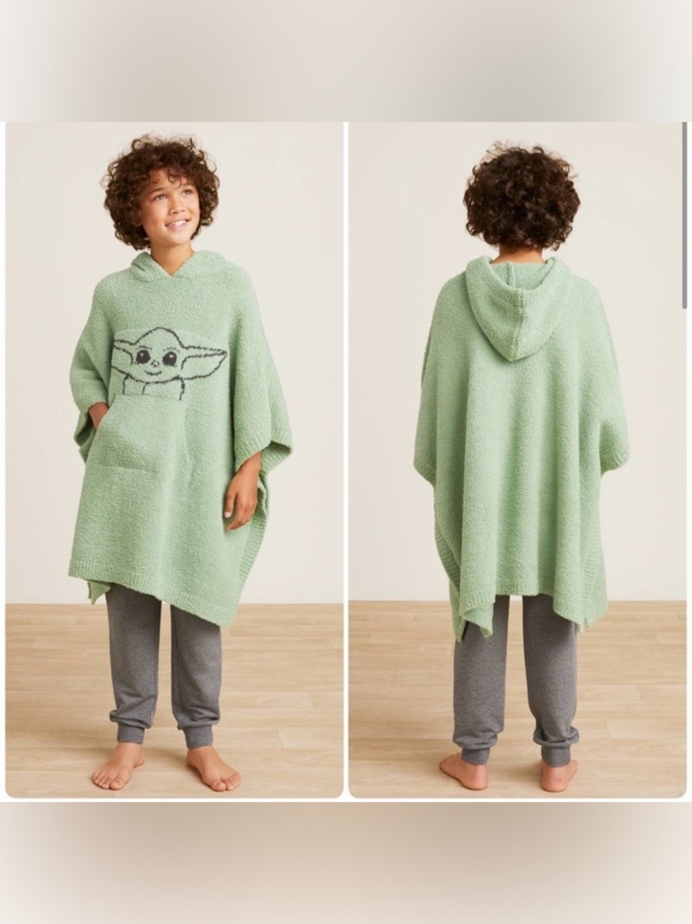 Barefoot Dreams - The Mandalorian Star Wars Yoda Blanket / Youth Poncho